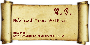 Mészáros Volfram névjegykártya